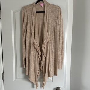 Lilly Pulitzer Tan Fringe Cardigan